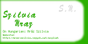 szilvia mraz business card