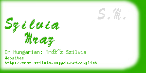 szilvia mraz business card